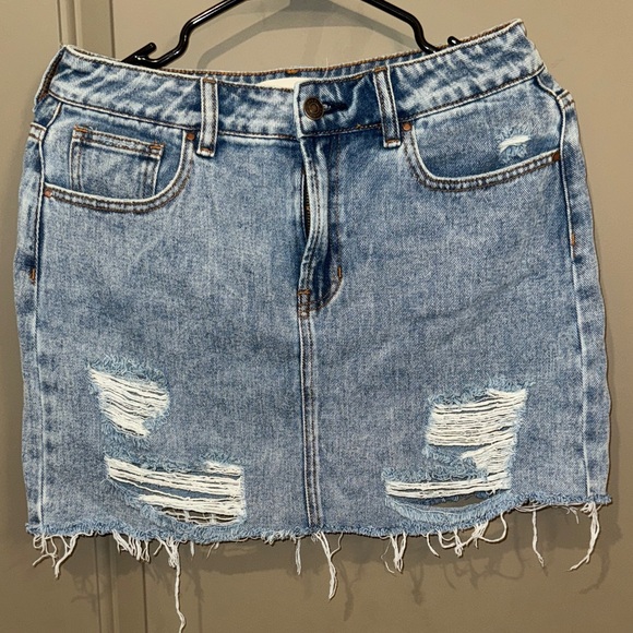PacSun Dresses & Skirts - PacSun Light Blue Distressed Denim Mini Skirt